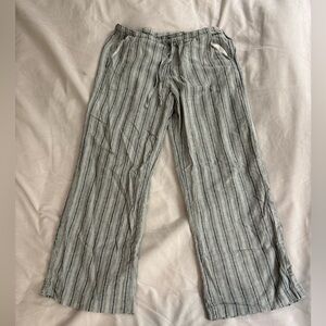 women’s striped linen pants